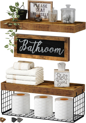 QEEIG Bathroom Shelves Over Toilet - Paper Storage