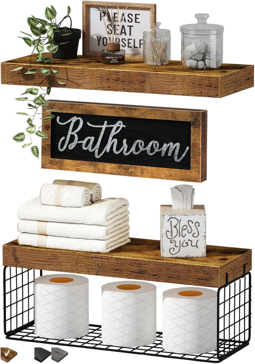 QEEIG Bathroom Shelves Over Toilet - Paper Storage