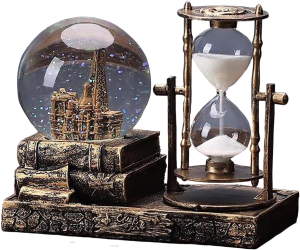 LED Music Snow Globe with Hourglass Vintage Castle